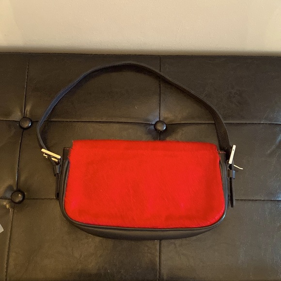 Roots faux pony bag. Red. 10.5 in x 6.5 in. Excellent condition. - Picture 2 of 3
